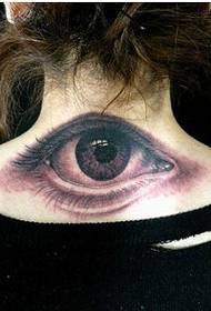 girl neck big eyes tattoo pattern picture