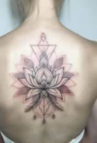 suitable for girls' back beautiful flower tattoo pictures