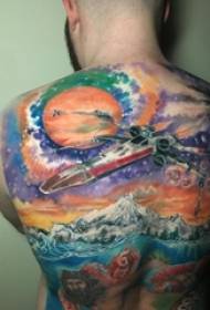 boys on the back painted on a large landscape landscape and cosmic tattoo pictures