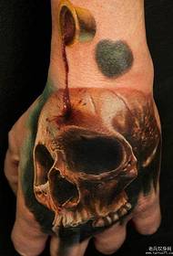 a domineering color tattoo on the back of the hand