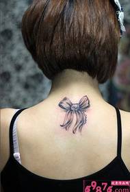 back neck lace bow tattoo picture