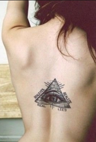 beauty back letter eyes black and white tattoo