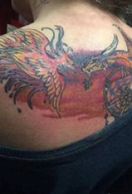 Tattoo Fire Phoenix Girls Back Phoenix and Flying Dragon Tattoo Pictures