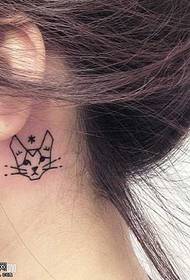modèle de tatouage de chat de cou