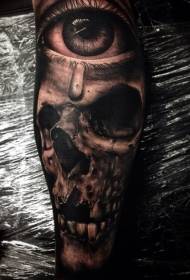Arms amazing skull combined with mysterious eye tattoo pattern