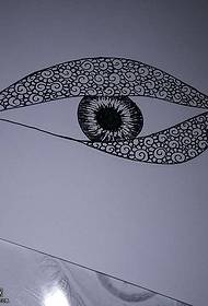 rukopis skica uzorak tetovaža očiju