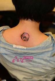 cute color small back neck tattoo picture