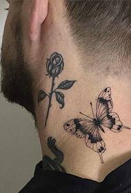 Uzorak tetovaže bočnog cvijeta na vratu ima visoku stopu prinosa