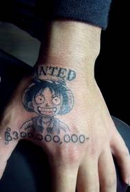 de volta Patrón de tatuaxe de One Piece Lu Fei