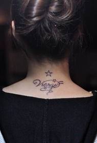 jentehals vakkert friskt engelsk tatoveringsbilde