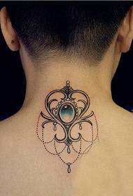 muoti nainen kaula kaunis näköinen timantti tatuointi kuva kuva