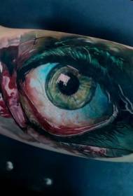 လက်တွေ့ကျသောအရောင်များသွေးထွက်သံယိုလက်များ Eye tattoo ပုံစံ