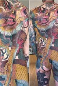 terug tattoo-patroon meerdere geverfde tatoeages Schets terug tattoo-patroon