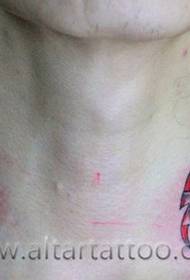 cool neck piercing neck dagger tattoo pattern