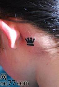 an ear totem crown tattoo pattern