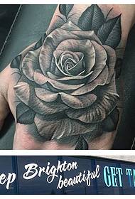 hand back rose tattoo pattern