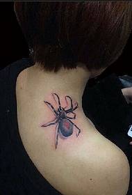 neck beautiful look small spider tattoo pattern picture