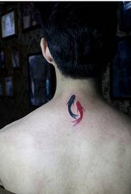personality boy neck fashion good-looking Pisces tattoo picture