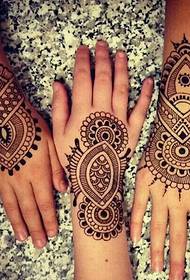 подходящ за сестри цвете задна ръка ръка мода татуировка Henna