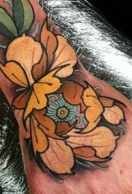 Tangan Kembali Gaya Modern Warna Bunga Pola Tato Mata