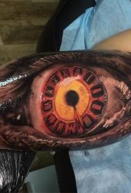 big arm inside color clock eye tattoo pattern