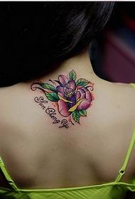 female neck beautiful and beautiful color rose letter pattern picture
