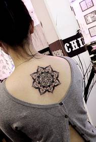 beauty back thorns Tibetan Buddhism lotus tattoo