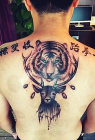 späť pánske chrbty s dominujúcim vzorom tetovania