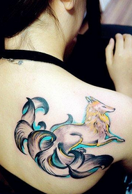 ຮູບ tattoo fox ເກົ້າທີ່ມີຄວາມງາມຢູ່ໃນບ່າ 94310 - ຄວາມງາມ tattoo phoenix ຢູ່ບ່າເບື້ອງຂວາ