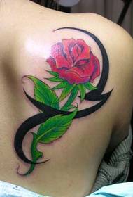 beauty back personality rose tattoo
