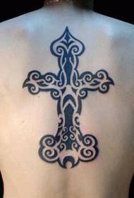 mäns rygg kors tatuering mönster