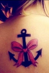 anchor tattoo on the back of the bow