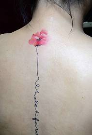 I-Spine Poppy ne-English Tattoo iphethini
