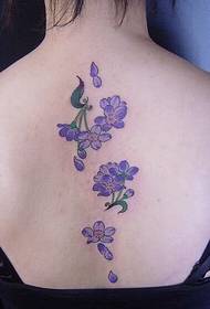 back sexy fashion purple cherry tattoo 94665 - dancing life until the death of the proud peacock