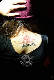 beauty back lotus Tibetan tattoo pattern