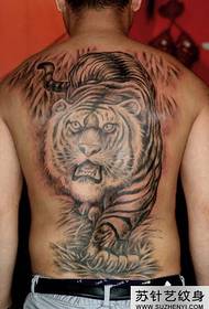 back male male realistic 3d big tiger tattoo