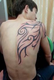 after Back leaf texture pattern totem tattoo