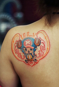 Girls Back One Piece Qiaoba Tattoo Pattern