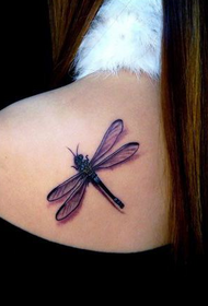 girl's back good-looking dragonfly tattoo