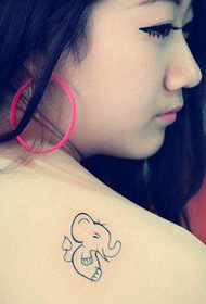 beauty back cute elephant tattoo