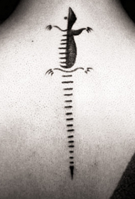 female back bone skeletal tattoo
