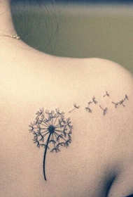 girl shoulder beautiful dandelion tattoo