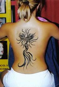 Girl Black Totem Phoenix Tattoo