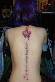 beauty back avant-garde classic Love and spine letter tattoos