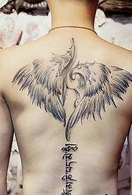 90 handsome handsome boy back personality totem tattoo