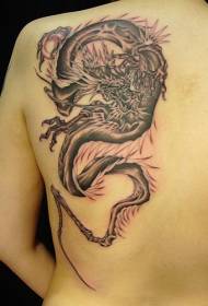 back personality dragon tattoo pattern