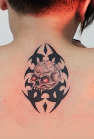 back personality wild skull totem tattoo