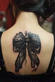 beauty back Large lace bow tattoo