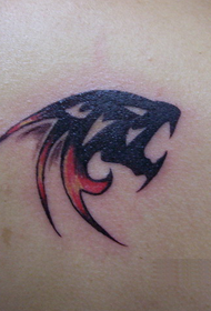 back panther head totem tattoo