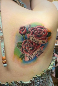 famkes werom rose tatoet